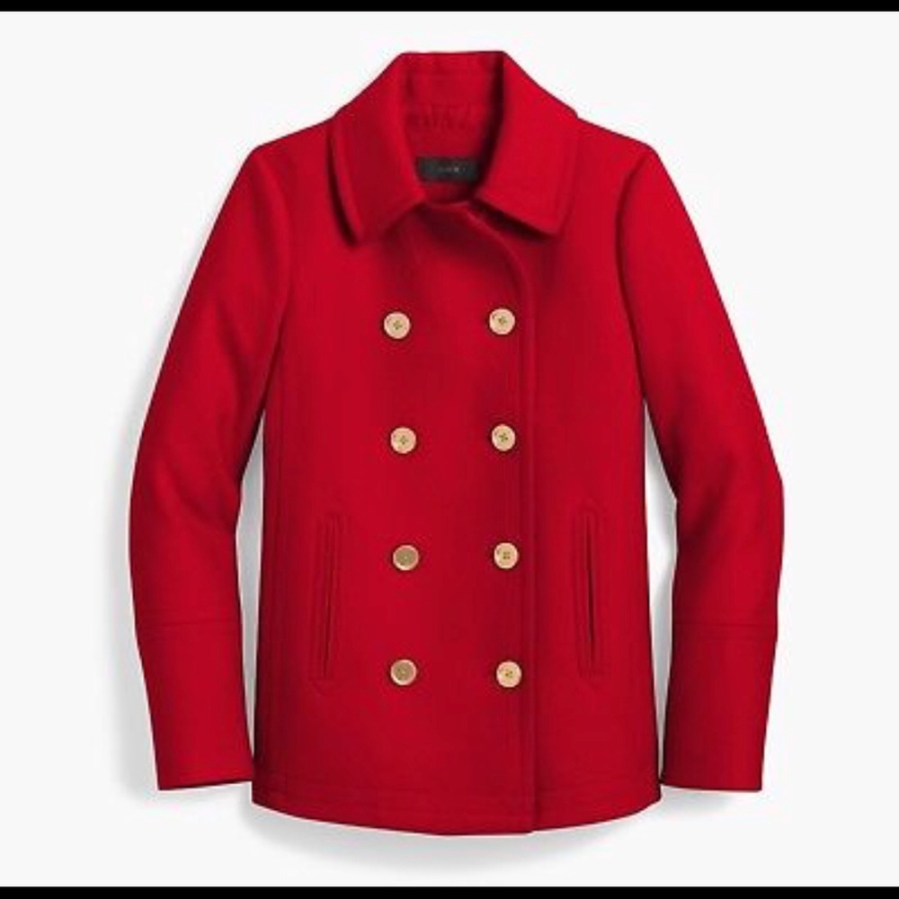 J Crew Red Andover Peacoat (Great condition!)